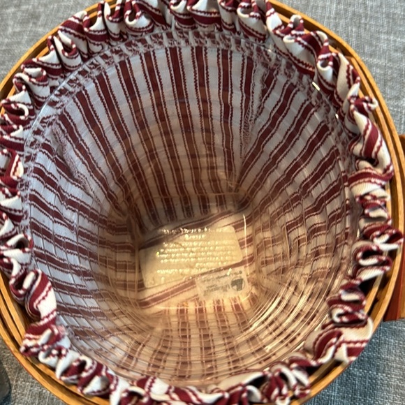 Longaberger Basket Liner Large Handle Round red 1996 Vintage Retired - Picture 2 of 13